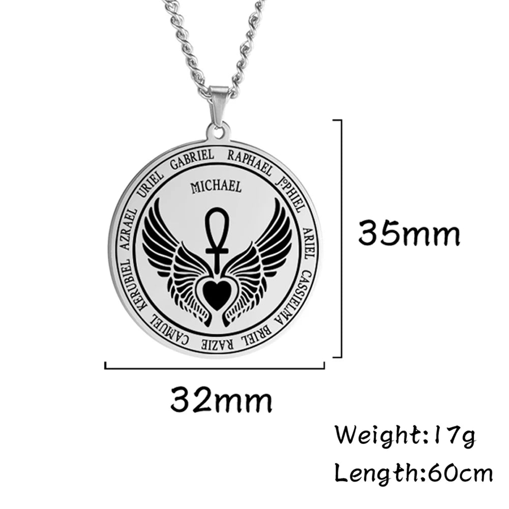 7 Archangels Sigil Necklaces Pentacle Magical Amulet Michaelmas Lucky Protection Supernatural Talisman Necklace