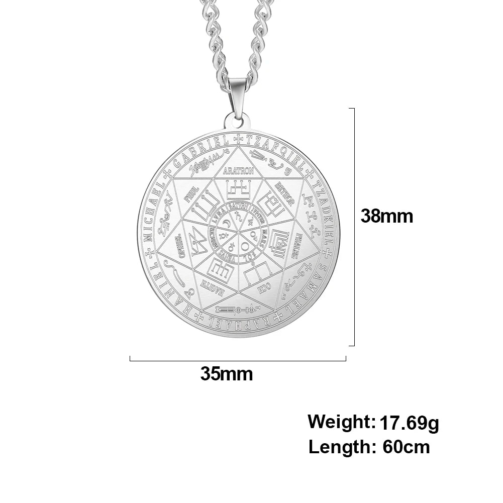 7 Archangels Sigil Necklaces Pentacle Magical Amulet Michaelmas Lucky Protection Supernatural Talisman Necklace