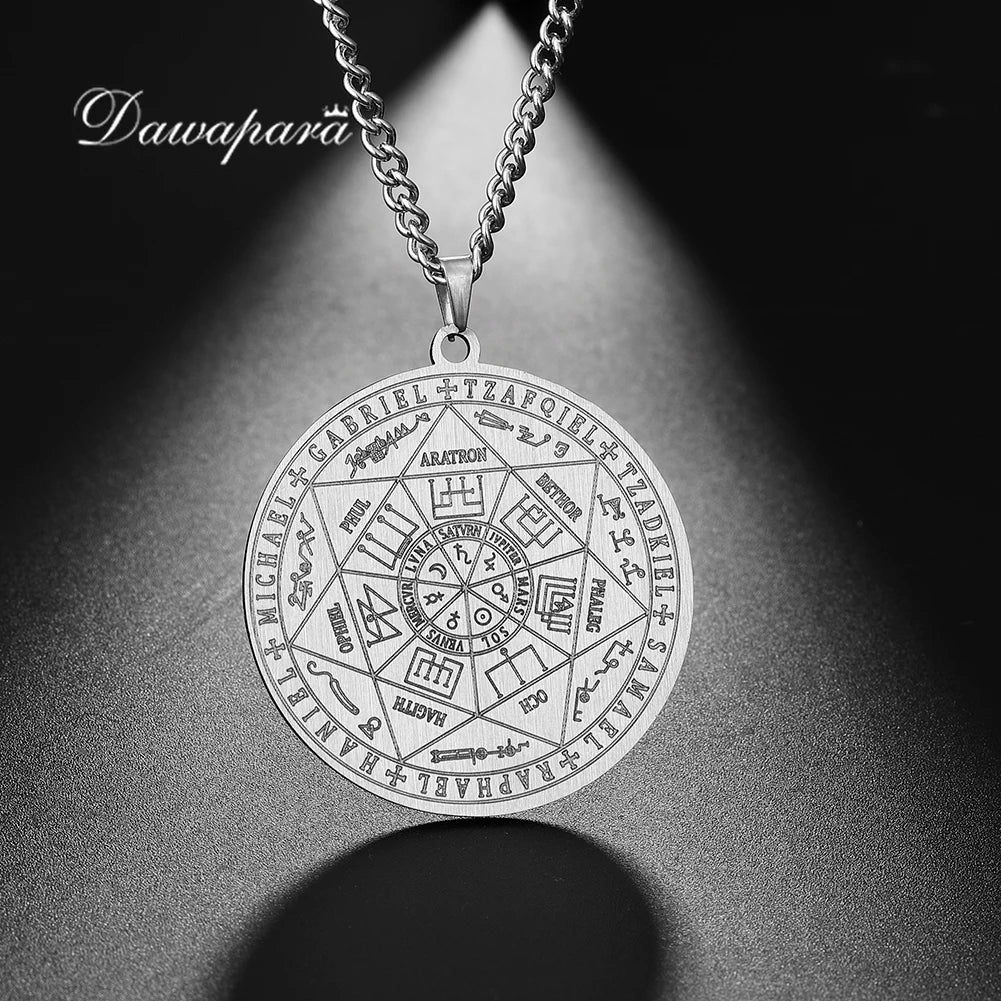 7 Archangels Sigil Necklaces Pentacle Magical Amulet Michaelmas Lucky Protection Supernatural Talisman Necklace