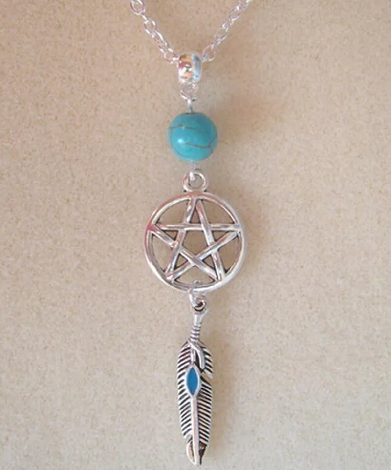 Pentagram & Fertility Goddess Tree of Life Triquetra Trinity Knot Triangle Turkey Evil Eye Protection Charms Pendant Necklace