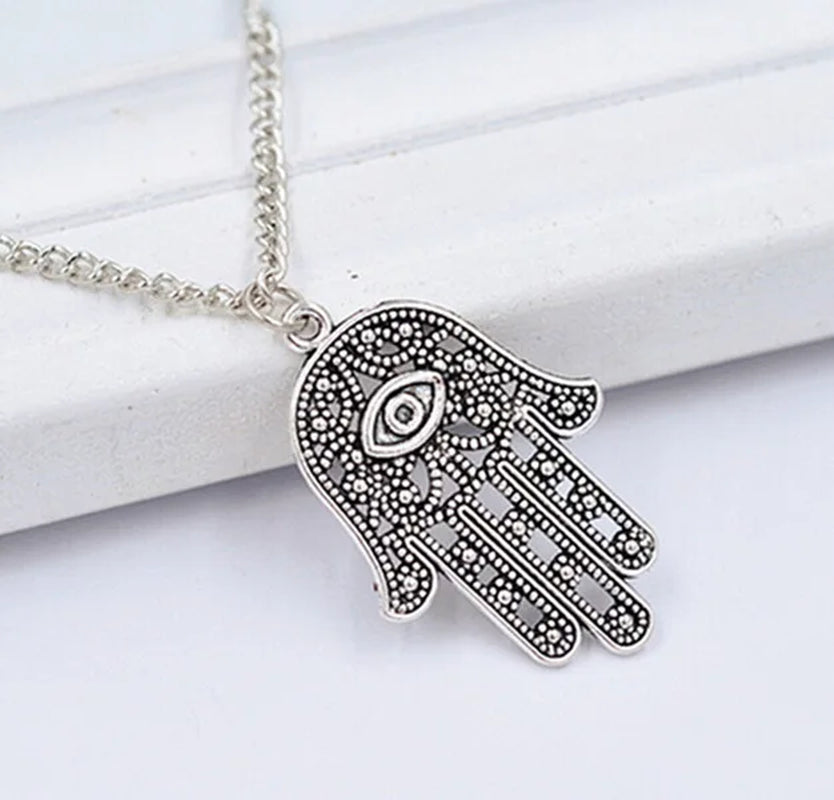 Pentagram & Fertility Goddess Tree of Life Triquetra Trinity Knot Triangle Turkey Evil Eye Protection Charms Pendant Necklace