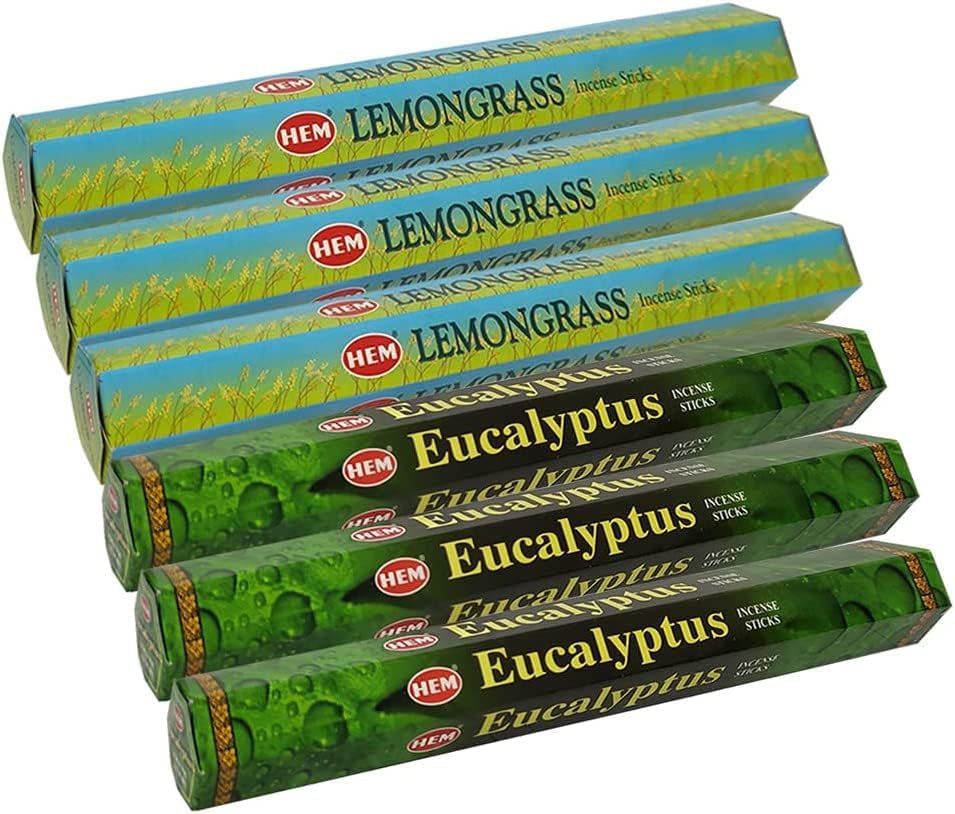 Lemongrass & Eucalyptus Incense Sticks & Holder Bundle Variety Pack from Hem  Insense Insence