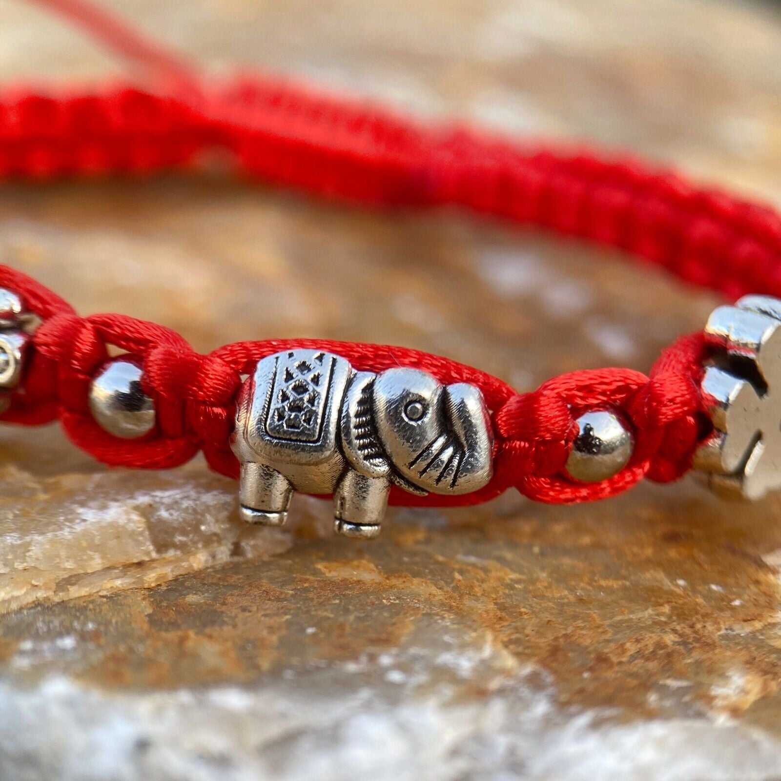 Red San Benito St Benedict Medal Hamsa Hand Elephant Four-Leaf Clover Bracelet