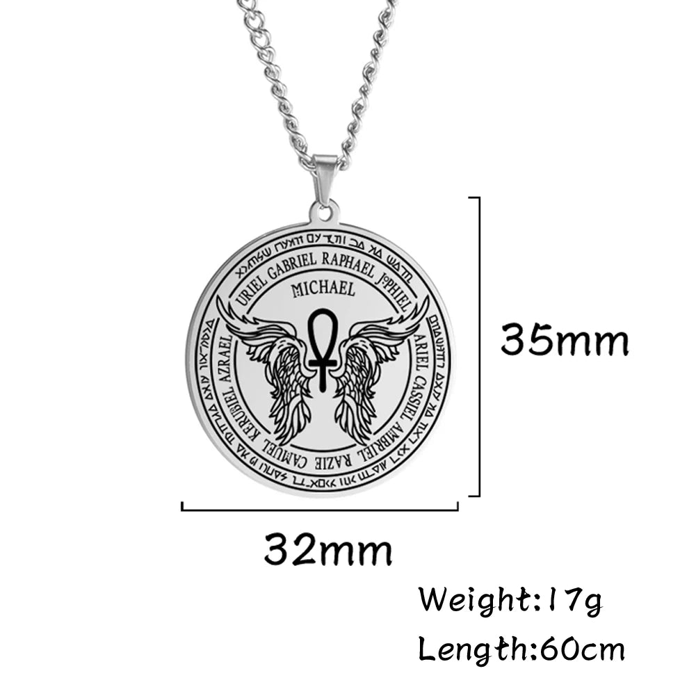 7 Archangels Sigil Necklaces Pentacle Magical Amulet Michaelmas Lucky Protection Supernatural Talisman Necklace