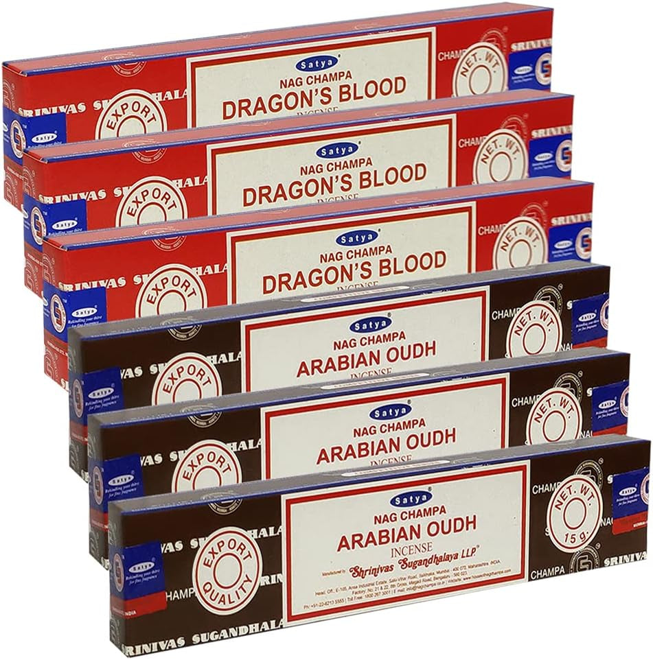 Dragons Blood Arabian Oudh Incense Sticks & Holder Bundle Variety Pack from House of Nag Champa Incense Sticks and