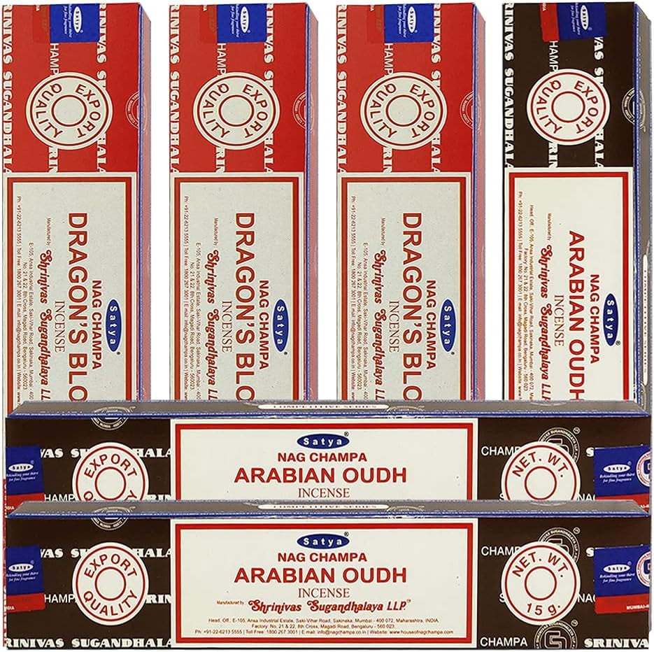 Dragons Blood Arabian Oudh Incense Sticks & Holder Bundle Variety Pack from House of Nag Champa Incense Sticks and