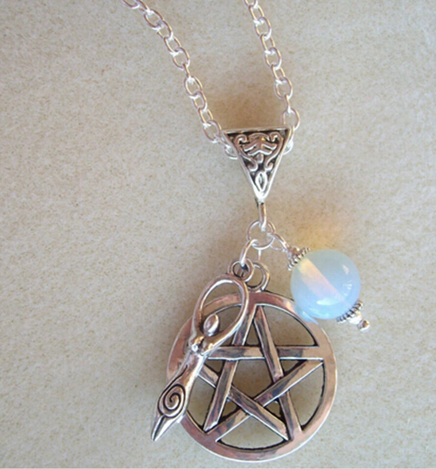 Pentagram & Fertility Goddess Tree of Life Triquetra Trinity Knot Triangle Turkey Evil Eye Protection Charms Pendant Necklace